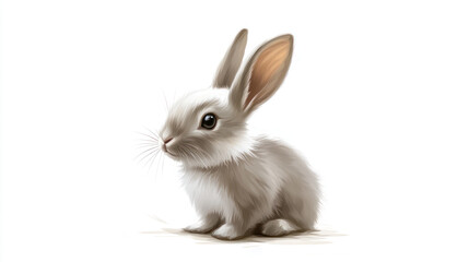 Obraz premium White rabbit isolated on white background