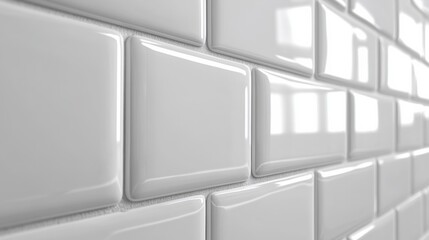 Installing glossy white subway tiles kitchen backsplash home renovation modern design close-up aesthetic appeal