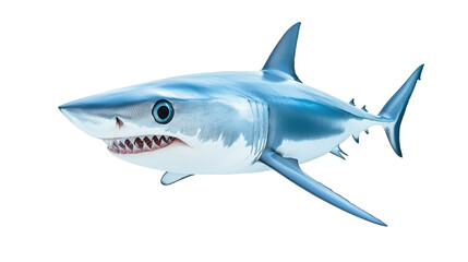 Naklejka premium Realistic shark illustration in vibrant colors. transparent background
