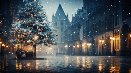 Enchanted Christmas Eve in a Snowy European City