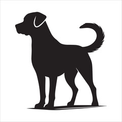 Dog black Silhouette vector isolated on a white background 