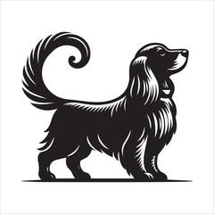 Dog black Silhouette vector isolated on a white background 