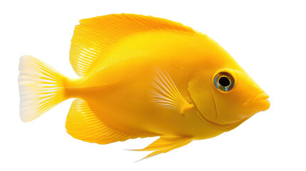 Vibrant yellow fish swimming gracefully. transparent background