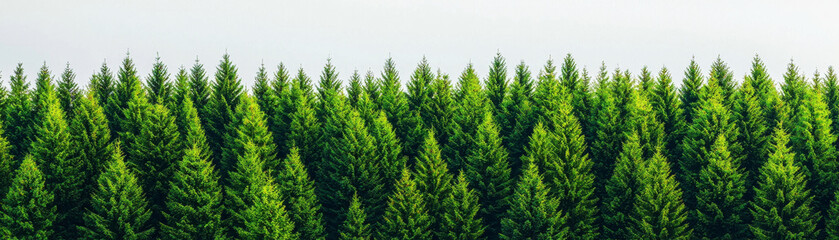 Fototapeta premium Lush green forest with tall trees showcasing nature beauty and tranquility