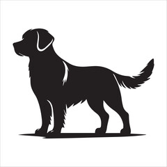 Dog black Silhouette vector isolated on a white background 