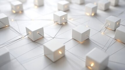 Interconnected Cubes: A Digital Network Visualization