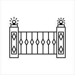 PGate icon. Garden gate icon in trendy flat style isolated on white background. Symbol for your web site design, logo, app, UI. Vector illustration,rint
