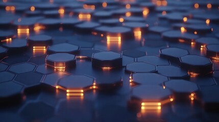 Obraz premium Abstract Hexagon Pattern: Glowing Network