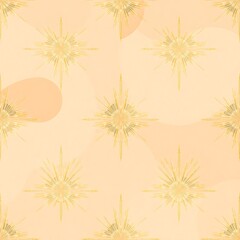 Obraz premium Golden Starburst Seamless Pattern 