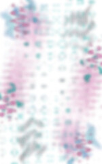 An abstract transparent psychedelic wavy vignette border design element.