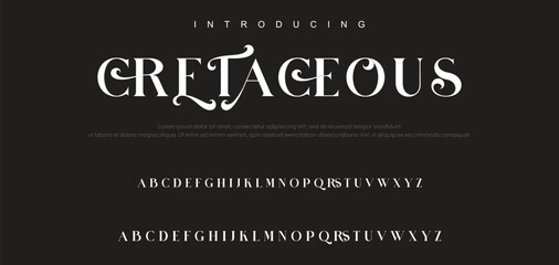 Luxury serif font in modern style. Elegant wedding alphabet letters font and number. Typography Luxury classic lettering serif fonts decorative vintage retro logo