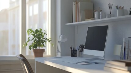 Modern Minimalist Home Office Workspace