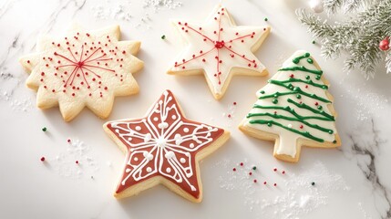 Festive Christmas Sugar Cookies.