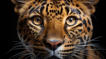 Obraz premium Magnificent Leopard Close-Up: A Captivating Portrait of a Wild Cat
