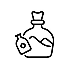 Obraz premium Souvenirs, healing potion in a bottle, magical elixir, hand-drawn minimalistic style