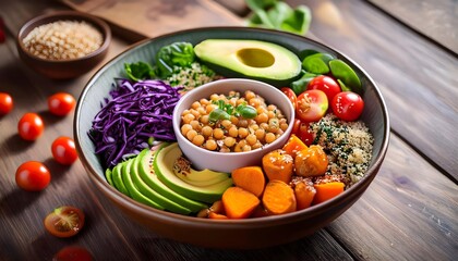 Healthy Vegan Buddha Bowl Recipe Quinoa Chickpeas Avocado