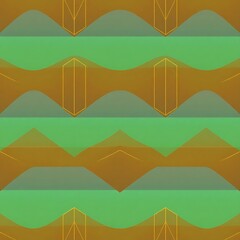 Abstract Geometric Pattern: A mesmerizing interplay of abstract geometric shapes in muted green and gold hues creates a dynamic and modern seamless pattern.