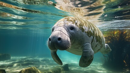 Gentle Giant of the Sea: An Underwater Encounter with a Manatee