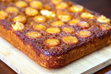 Traditional Brazilian caramelized banana pie. Brazilian food