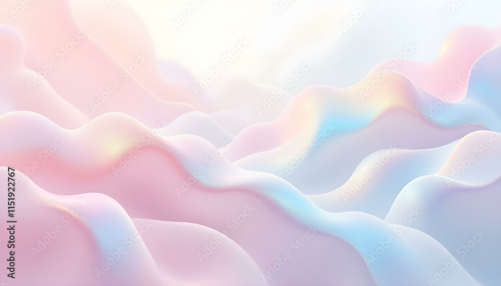 Poster gentle, fluid abstract shapes in pastel gradients, a soothing and relaxing visual, perfect for backg