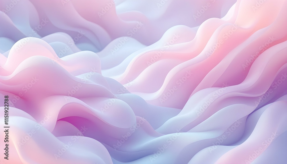 Poster gentle, fluid abstract shapes in pastel gradients, a soothing and relaxing visual, perfect for backg