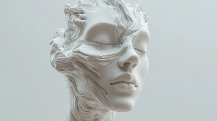 Obraz premium Serene Sculptures: A Dreamlike Marble Head
