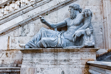 Statua del Fiume Nilo in Piazza del Campidoglio. Roma, Italia