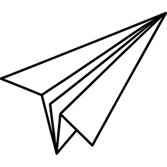 Paper Plane Line Art Vector Illustration