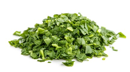 Obraz premium Chopped Spinach isolated in white background