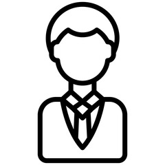 Banker Outline Icon, Black And White Outline Icon Symbol