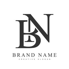 BN trendy logotype template. Initial letter b and n classic font style. Creative logo for company name or identity.