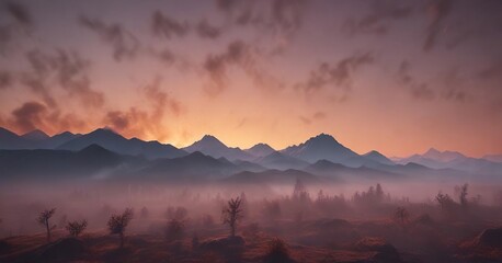 Obraz premium atmospheric conditions of dense smoky haze with a gradient color, smoke haze, misty environment