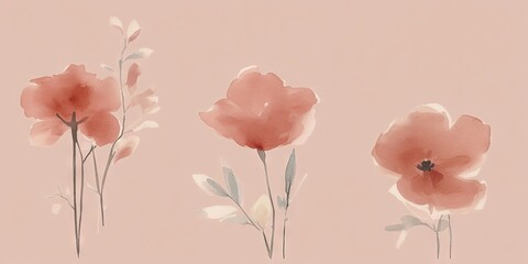 Abstract Watercolor Wall Art with PANTONE 17-1230 Mocha Mousse Tones