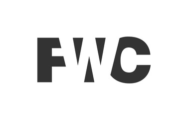 FWC logo design. Initial letter F W C bold font style for tech startups, consulting, corporate branding. Creative company name, headlines typography identity, trendy logotype.