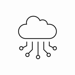 Cloud computing network icon vector sign
