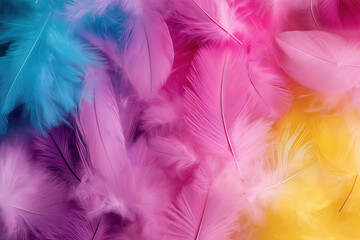 Obraz premium Vibrant and colorful feathers create an artistic backdrop in various hues