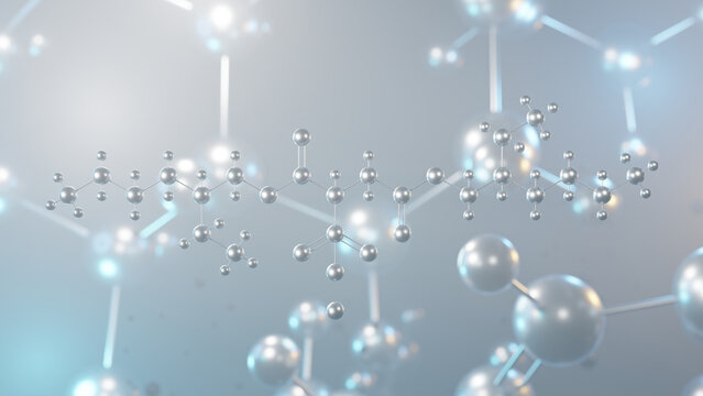 docusate sodium molecular structure, 3d model molecule, organic sodium salt, structural chemical formula view from a microscope