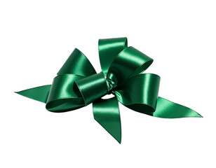 green bow isolated on white