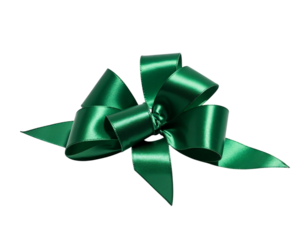 green bow isolated on white