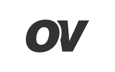 OV Techno Editable Font Logo For Corporate Branding. Bold, Futuristic Design With Unique Typographic Ideas. Minimal Custom Type And Dynamic Letter