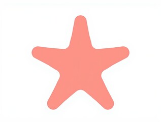 Obraz premium A Vibrant Coral Starfish Against a Minimalistic White Background, Symbolizing Oceanic Beauty