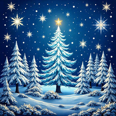 Obraz premium winter landscape with trees