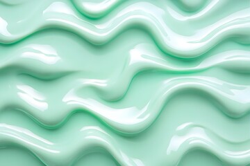 A liquid-like pastel green wavy plastic texture with wrinkled patterns resembling a silicone sheet. A background featuring rubber sheet notches creates an artistic and illustrative design.
