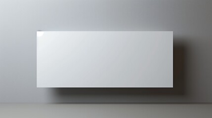 Obraz premium A minimalistic white banner floating on a neutral gray backdrop, with sharp and clean lines.