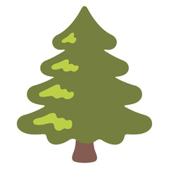 Evergreen Tree - Pine Tree Icon, Forest Illustration, and Nature Symbol Clipart Design