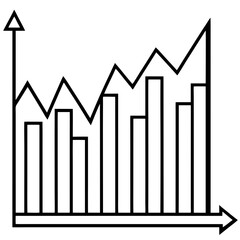 Stock Chart Line Art Vector Illustration