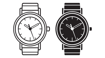 watch icon vector illustration, outline design