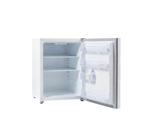 open refrigerator isolated on white background