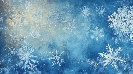 Frosty Winter Wonderland, serene icy blue tones, delicate snowflakes, tranquil atmosphere, perfect for seasonal themes and winter aesthetics