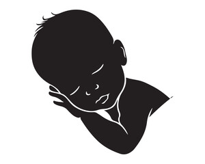 Leonardo_Phoenix_09_A_serene_black_silhouette_of_a_sleeping_ba_11.eps